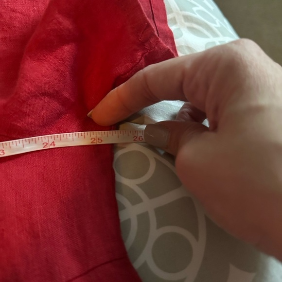 Bryn Walker tunic top red 100% linen lagenlook dress knee length size M - Picture 11 of 15